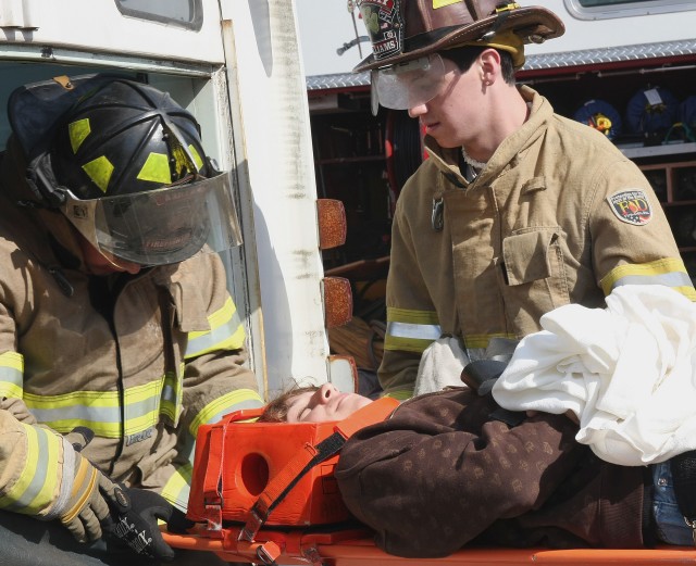 Simulated school bus accident 4/08